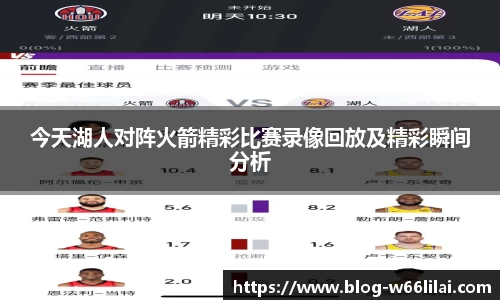 今天湖人对阵火箭精彩比赛录像回放及精彩瞬间分析